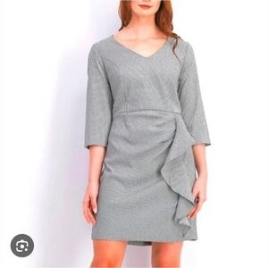 Betsey Johnson Houndstooth Ruffle 3/4 Sleeve Stretch Dress. Size 20W